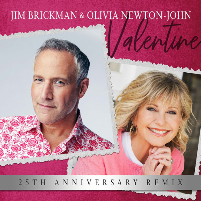 Acclaimed pianist and songwriter Jim Brickman teamed up with superstar and four-time GRAMMY® Award winner Olivia Newton-John for a soul-stirring remake of the 1997 Brickman classic, "Valentine," marking 25 years since the song crested the charts.
